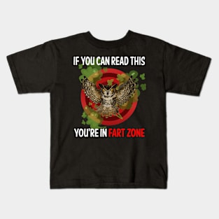 Fart Zone Owl 08 Kids T-Shirt